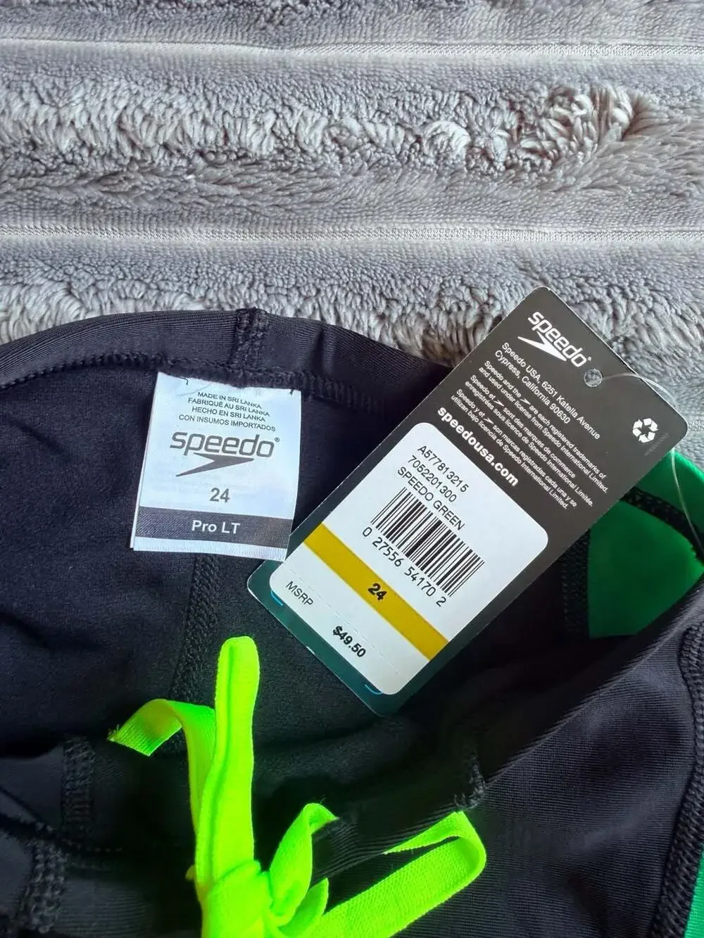 Speedo Pro LT Race Maze Jammer Swimsuit in Black/Green, Size 24